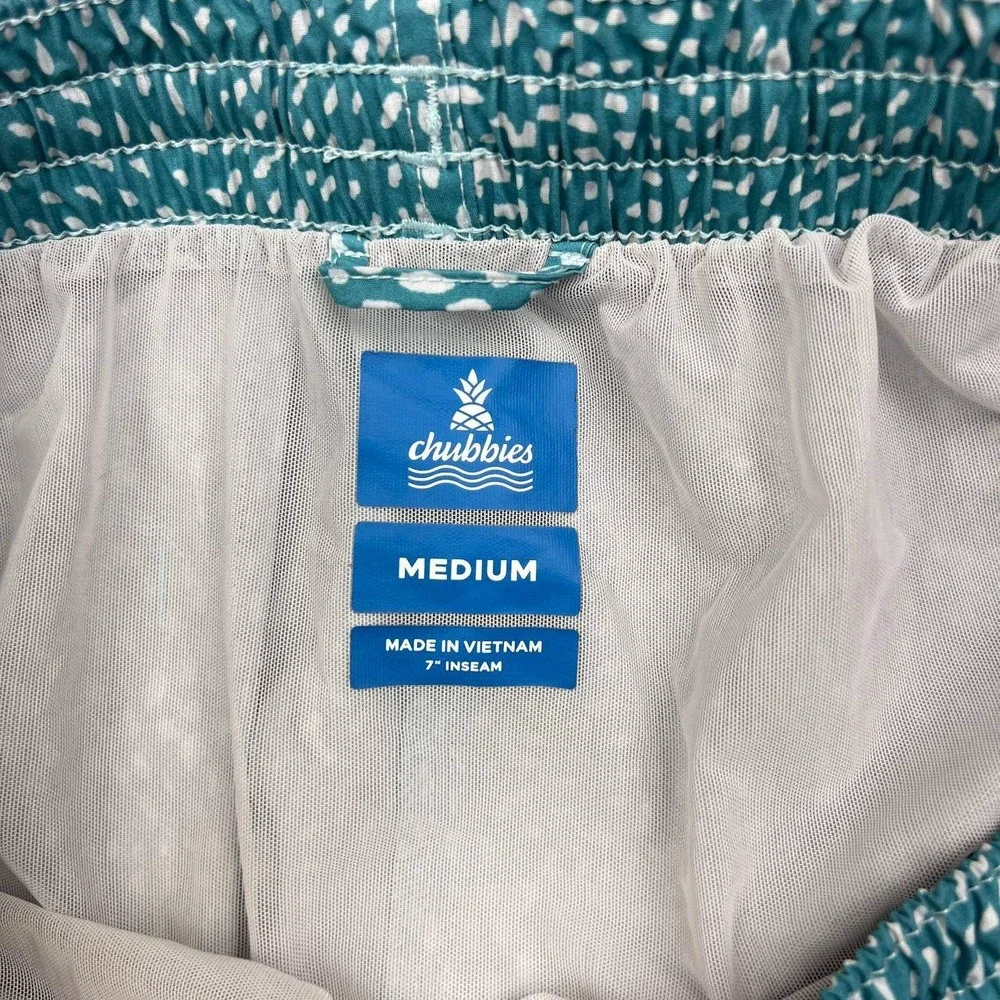 Chubbies Shorts Men Medium Blue Teal Swim Trunks Drawstring M